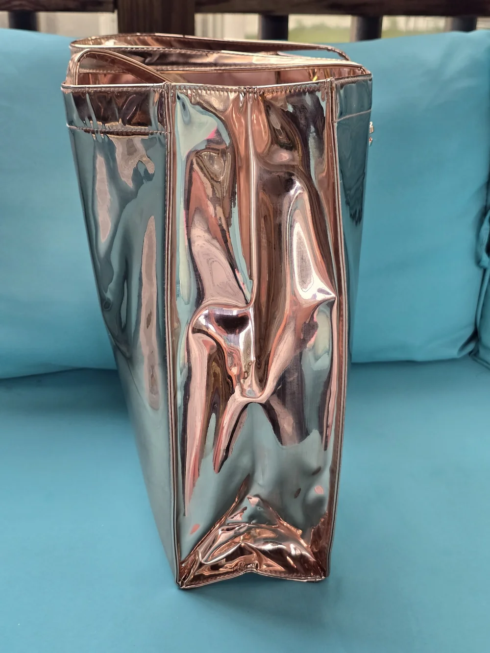 Ted Baker Rose Gold Metallic Tote with Foaming Body Scrubs